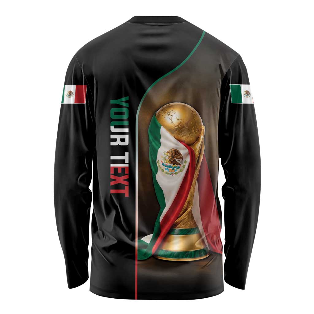 Personalized Mexico Football 2026 Long Sleeve Shirt Trophy Flag Pride Art