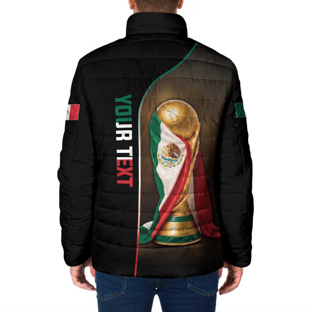 Personalized Mexico Football 2026 Padded Jacket Trophy Flag Pride Art