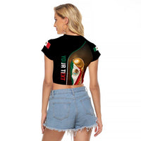Personalized Mexico Football 2026 Raglan Cropped T Shirt Trophy Flag Pride Art