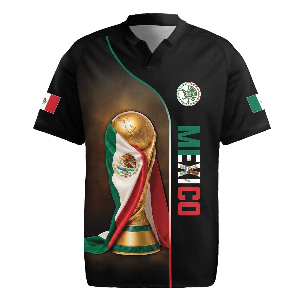 Personalized Mexico Football 2026 Rugby Jersey Trophy Flag Pride Art