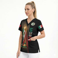 Personalized Mexico Football 2026 Scrub Top Trophy Flag Pride Art
