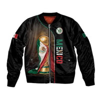 Personalized Mexico Football 2026 Sleeve Zip Bomber Jacket Trophy Flag Pride Art