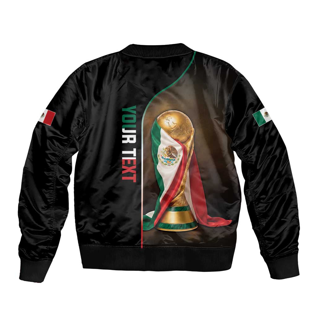 Personalized Mexico Football 2026 Sleeve Zip Bomber Jacket Trophy Flag Pride Art