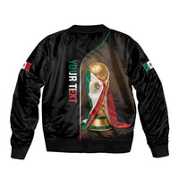 Personalized Mexico Football 2026 Sleeve Zip Bomber Jacket Trophy Flag Pride Art