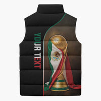 Personalized Mexico Football 2026 Sleeveless Puffer Jacket Trophy Flag Pride Art
