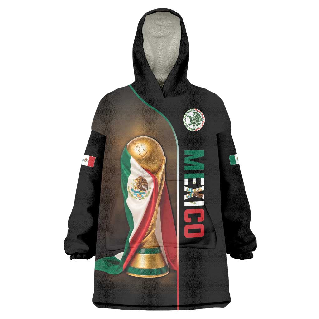 Personalized Mexico Football 2026 Wearable Blanket Hoodie Trophy Flag Pride Art