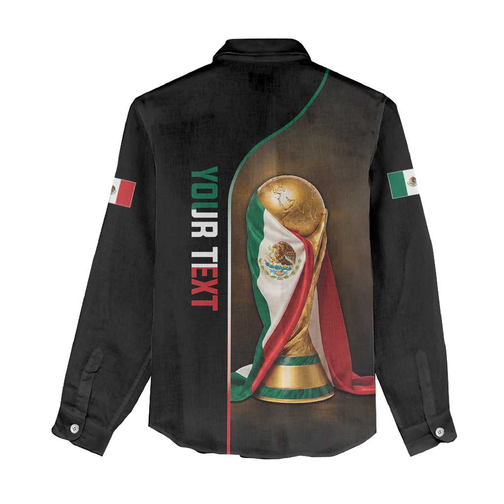 Personalized Mexico Football 2026 Women Casual Shirt Trophy Flag Pride Art