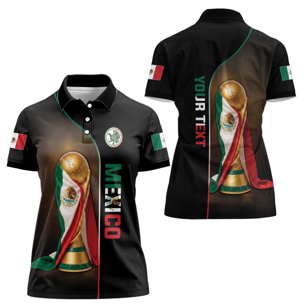 Personalized Mexico Football 2026 Women Polo Shirt Trophy Flag Pride Art