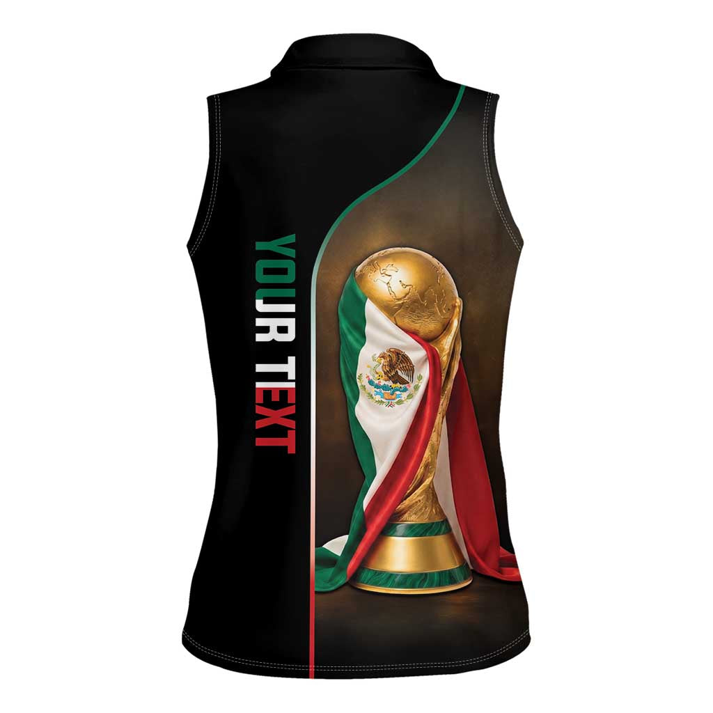 Personalized Mexico Football 2026 Women Sleeveless Polo Shirt Trophy Flag Pride Art