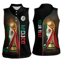 Personalized Mexico Football 2026 Women Sleeveless Polo Shirt Trophy Flag Pride Art