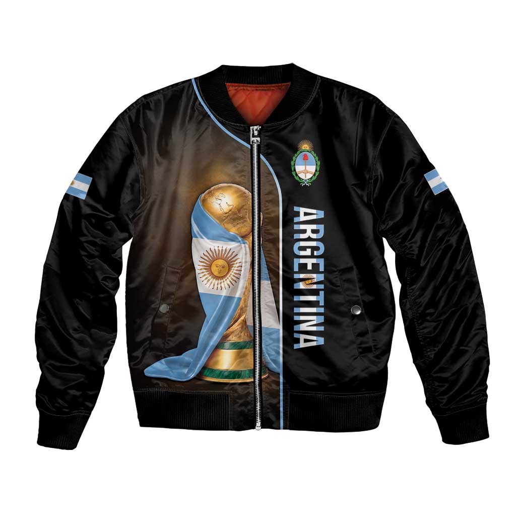 Personalized Argentina Football 2026 Bomber Jacket Trophy Flag Pride Art