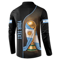 Personalized Argentina Football 2026 Button Sweatshirt Trophy Flag Pride Art