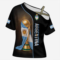 Personalized Argentina Football 2026 Cross Shoulder Shirt Trophy Flag Pride Art