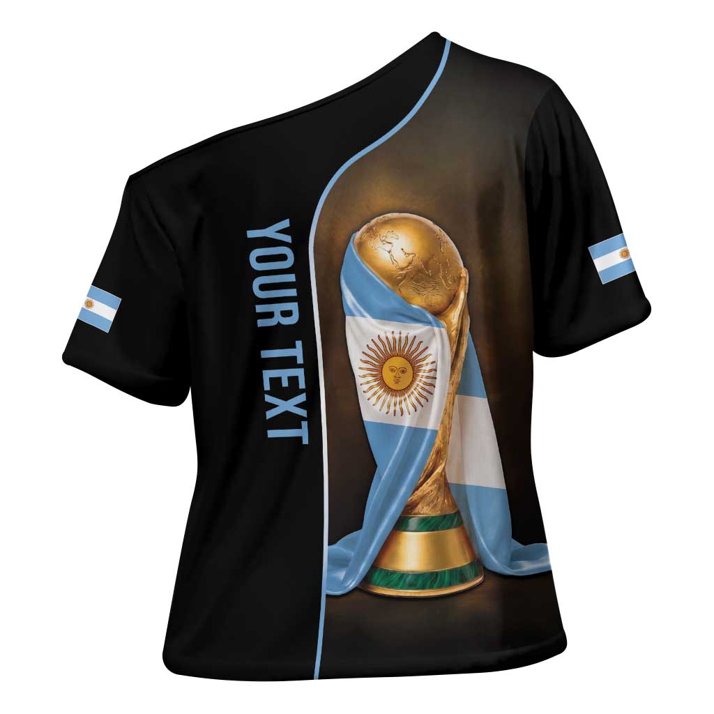 Personalized Argentina Football 2026 Cross Shoulder Shirt Trophy Flag Pride Art