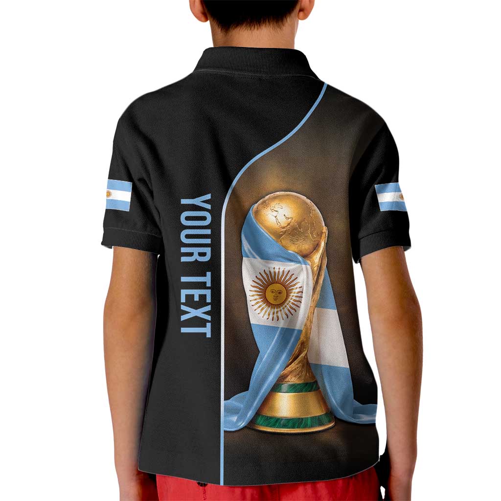 Personalized Argentina Football 2026 Kid Polo Shirt Trophy Flag Pride Art