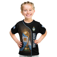 Personalized Argentina Football 2026 Kid T Shirt Trophy Flag Pride Art