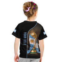Personalized Argentina Football 2026 Kid T Shirt Trophy Flag Pride Art