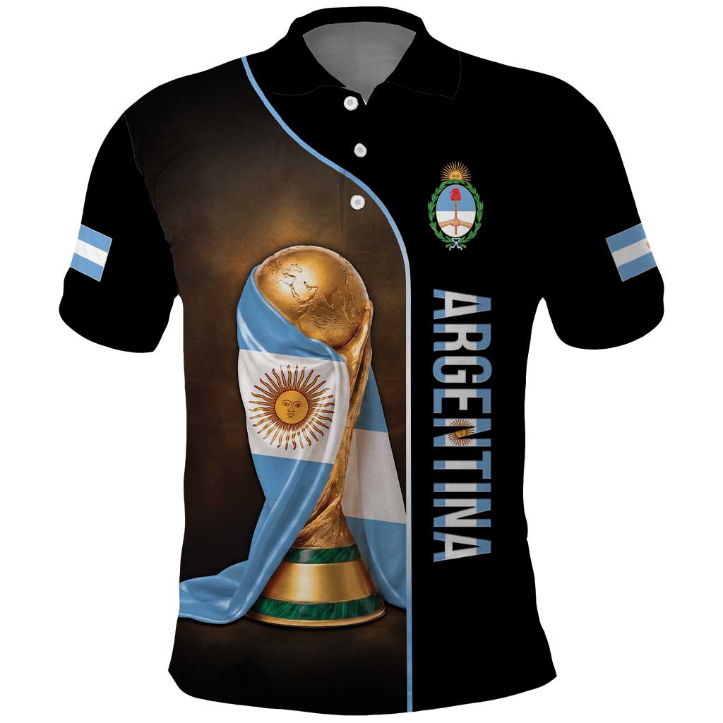 Personalized Argentina Football 2026 Polo Shirt Trophy Flag Pride Art