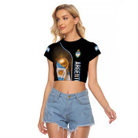 Personalized Argentina Football 2026 Raglan Cropped T Shirt Trophy Flag Pride Art