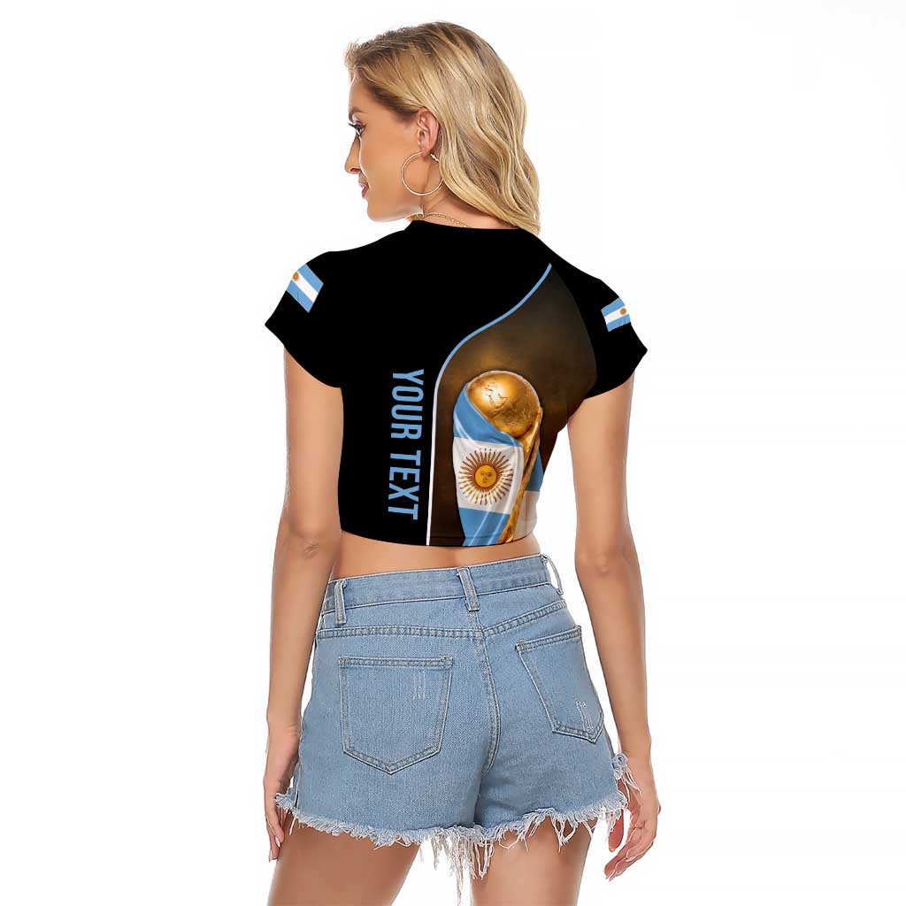 Personalized Argentina Football 2026 Raglan Cropped T Shirt Trophy Flag Pride Art