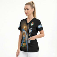 Personalized Argentina Football 2026 Scrub Top Trophy Flag Pride Art