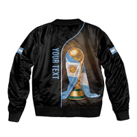Personalized Argentina Football 2026 Sleeve Zip Bomber Jacket Trophy Flag Pride Art