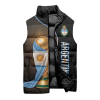 Personalized Argentina Football 2026 Sleeveless Puffer Jacket Trophy Flag Pride Art