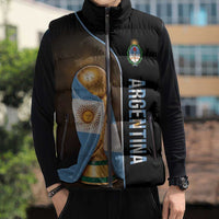 Personalized Argentina Football 2026 Sleeveless Puffer Jacket Trophy Flag Pride Art