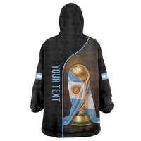 Personalized Argentina Football 2026 Wearable Blanket Hoodie Trophy Flag Pride Art