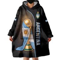 Personalized Argentina Football 2026 Wearable Blanket Hoodie Trophy Flag Pride Art