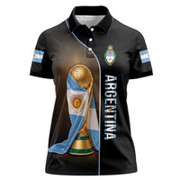 Personalized Argentina Football 2026 Women Polo Shirt Trophy Flag Pride Art