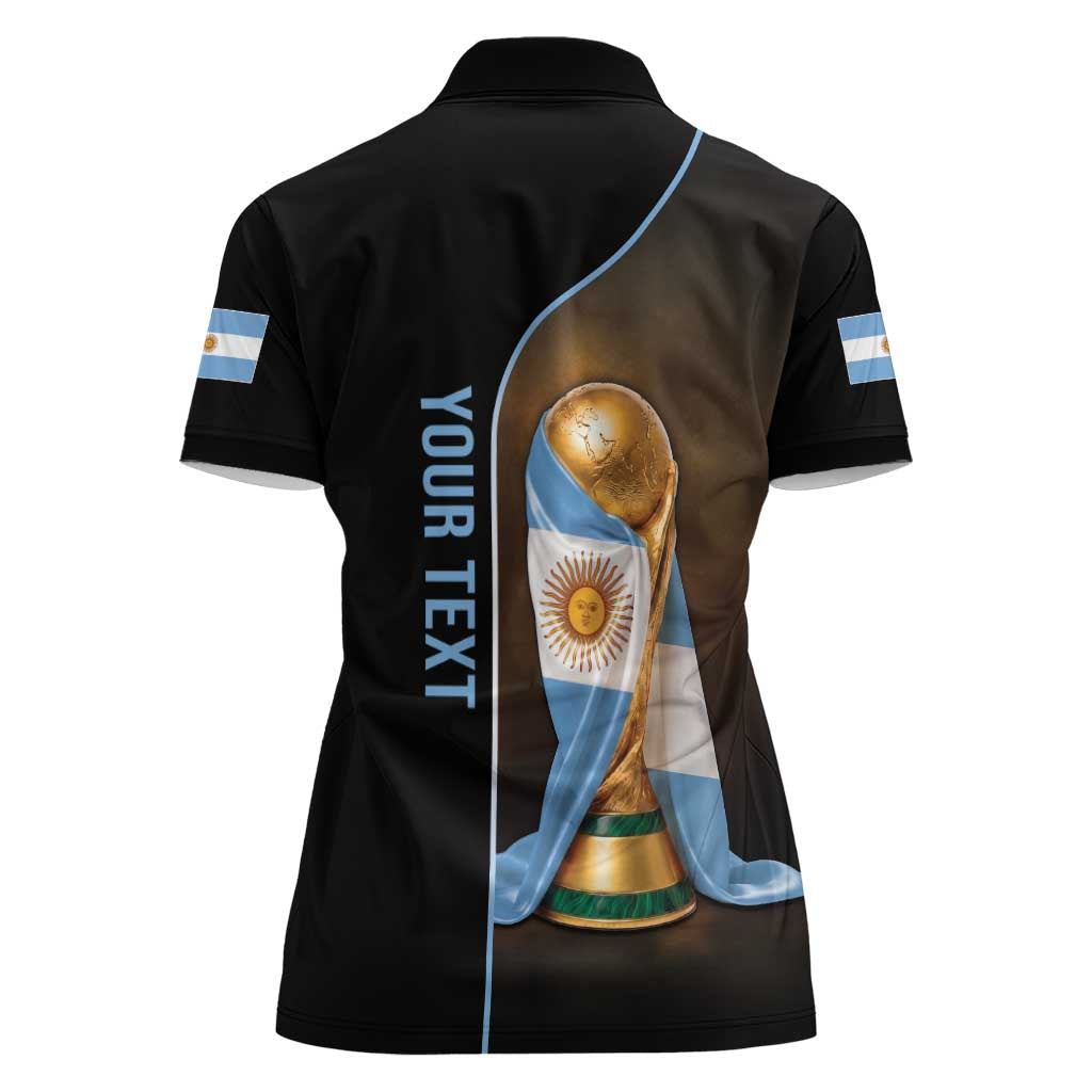 Personalized Argentina Football 2026 Women Polo Shirt Trophy Flag Pride Art