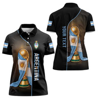 Personalized Argentina Football 2026 Women Polo Shirt Trophy Flag Pride Art