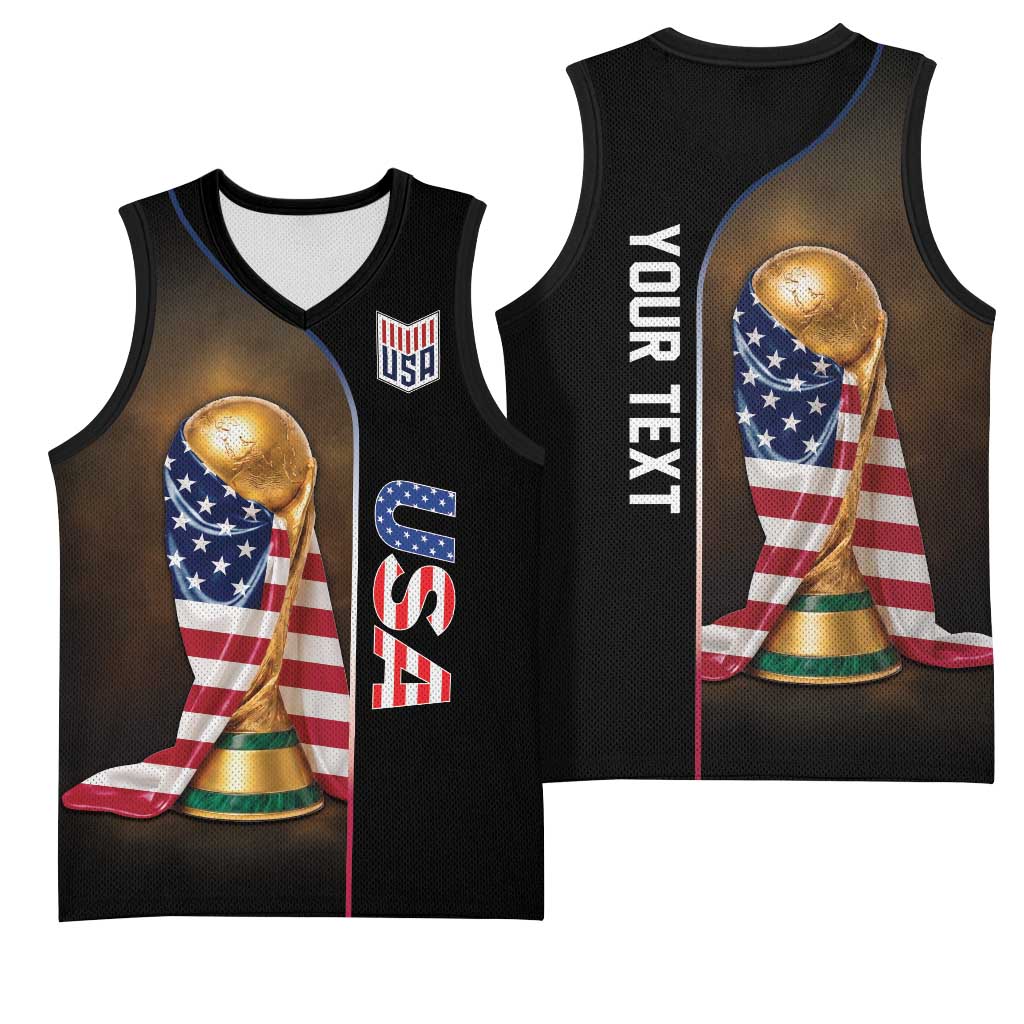Personalized  USA Football 2026 Basketball Jersey Trophy Flag Pride Art