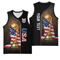 Personalized  USA Football 2026 Basketball Jersey Trophy Flag Pride Art