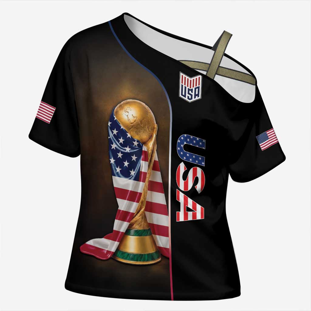 Personalized  USA Football 2026 Cross Shoulder Shirt Trophy Flag Pride Art