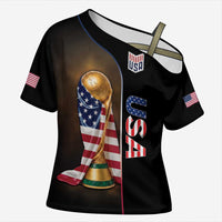 Personalized  USA Football 2026 Cross Shoulder Shirt Trophy Flag Pride Art