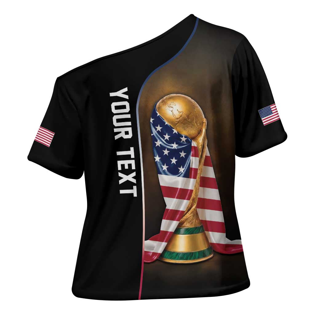 Personalized  USA Football 2026 Cross Shoulder Shirt Trophy Flag Pride Art