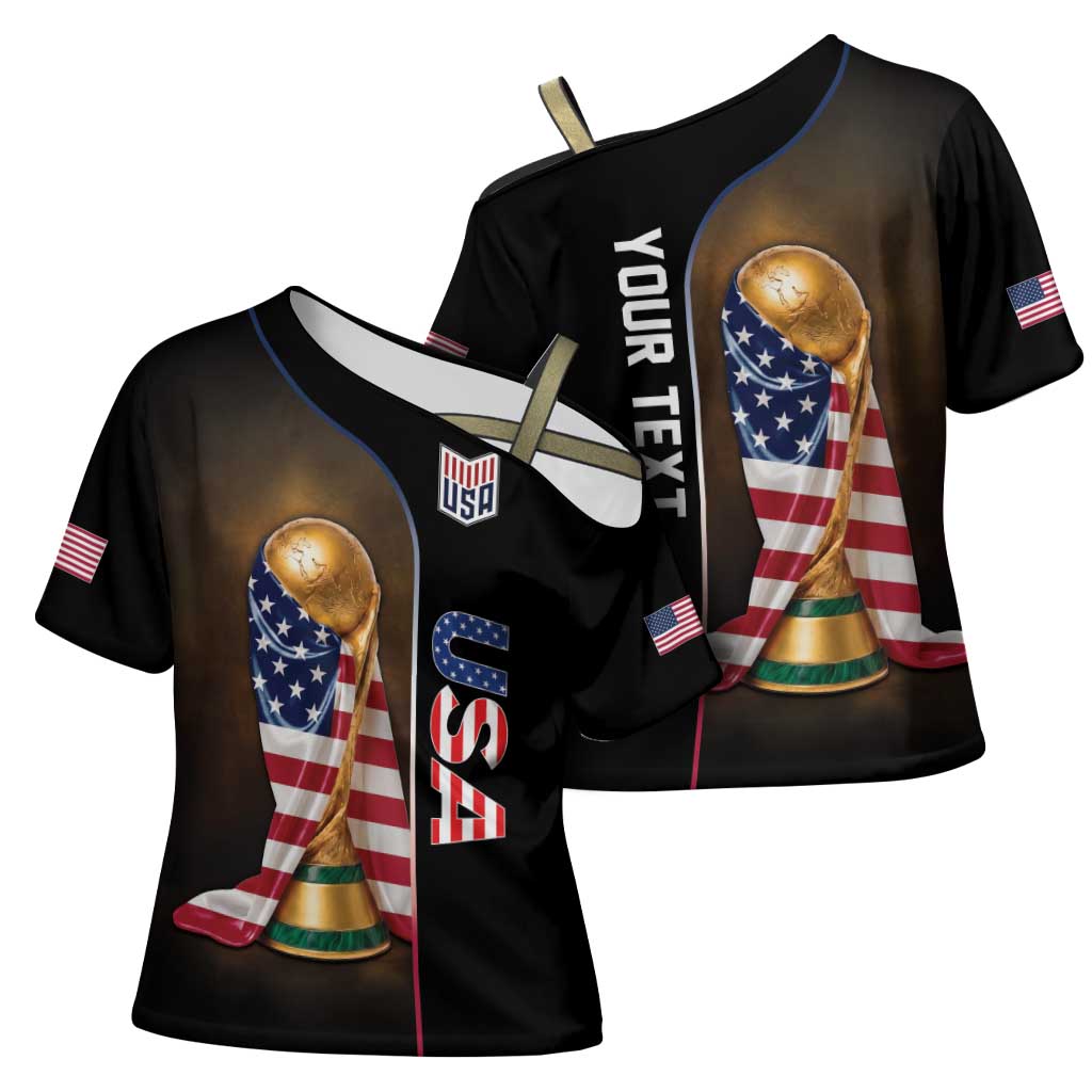 Personalized  USA Football 2026 Cross Shoulder Shirt Trophy Flag Pride Art