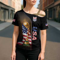 Personalized  USA Football 2026 Cross Shoulder Shirt Trophy Flag Pride Art