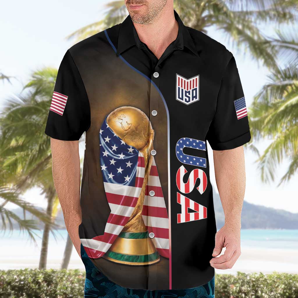 Personalized  USA Football 2026 Hawaiian Shirt Trophy Flag Pride Art