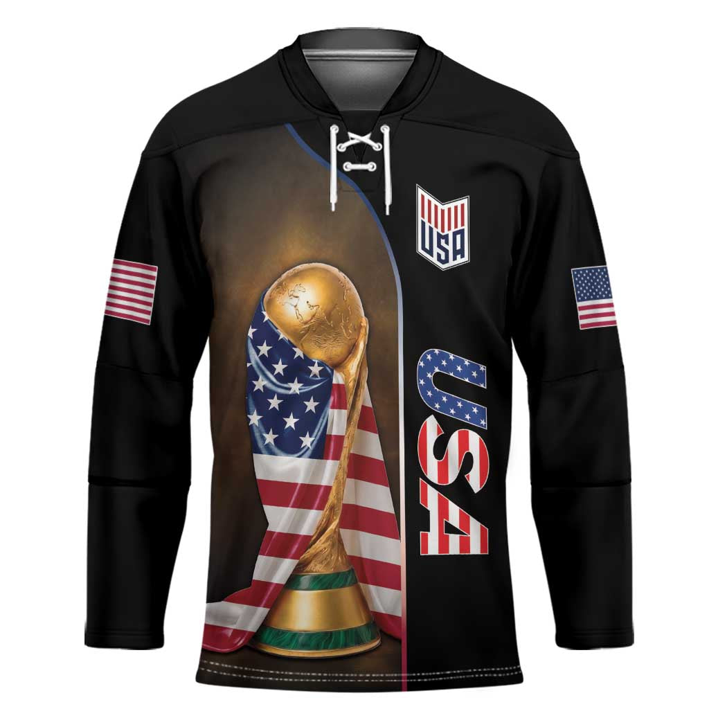 Personalized  USA Football 2026 Hockey Jersey Trophy Flag Pride Art