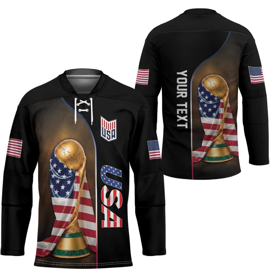 Personalized  USA Football 2026 Hockey Jersey Trophy Flag Pride Art