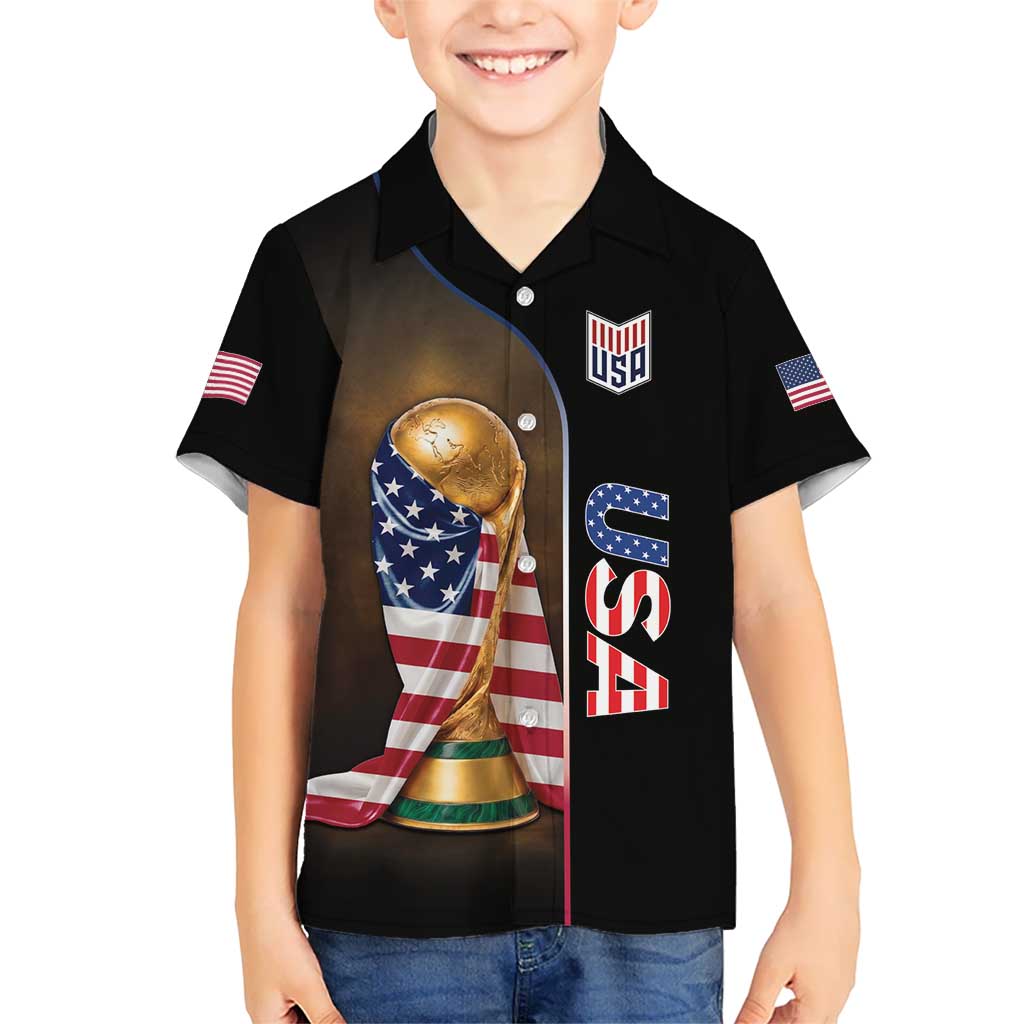 Personalized  USA Football 2026 Kid Hawaiian Shirt Trophy Flag Pride Art