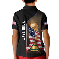 Personalized  USA Football 2026 Kid Polo Shirt Trophy Flag Pride Art