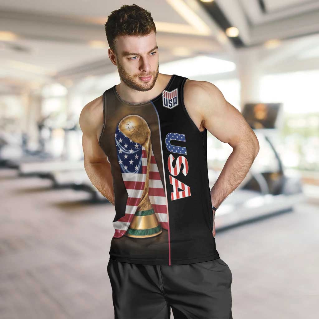 Personalized  USA Football 2026 Men Tank Top Trophy Flag Pride Art
