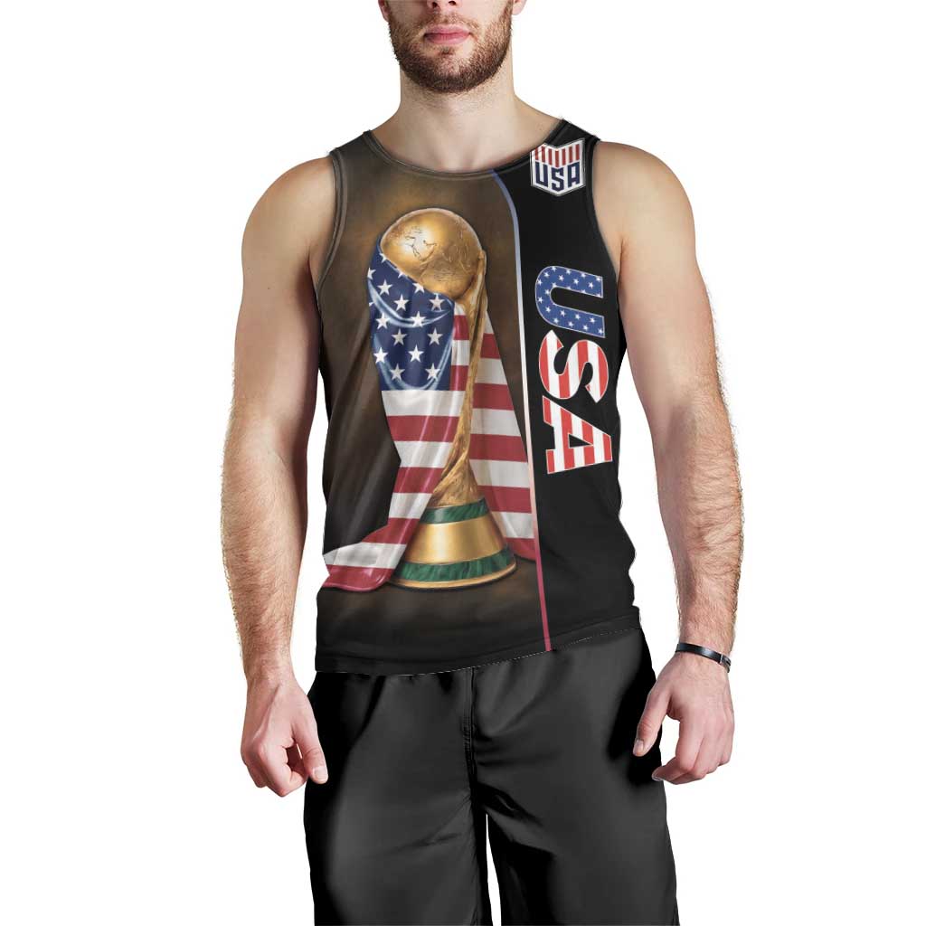 Personalized  USA Football 2026 Men Tank Top Trophy Flag Pride Art