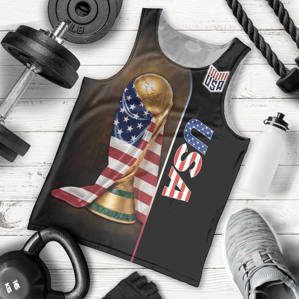 Personalized  USA Football 2026 Men Tank Top Trophy Flag Pride Art