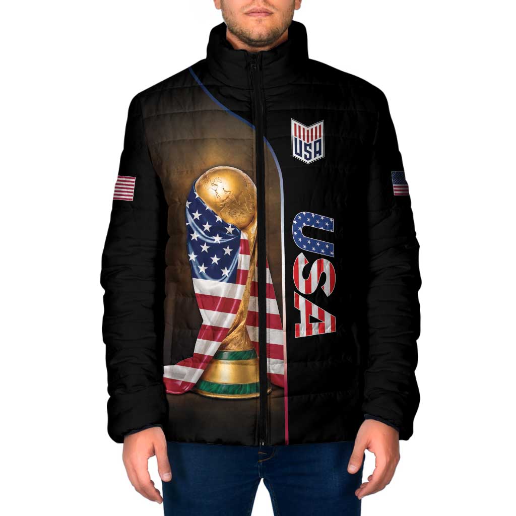 Personalized  USA Football 2026 Padded Jacket Trophy Flag Pride Art