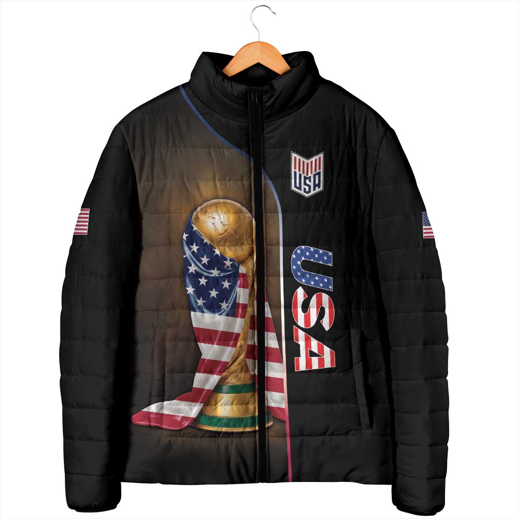 Personalized  USA Football 2026 Padded Jacket Trophy Flag Pride Art